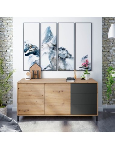 URBAN PLUS Aparador 2p + 3c R.NODI/GRIS ANTRACITA