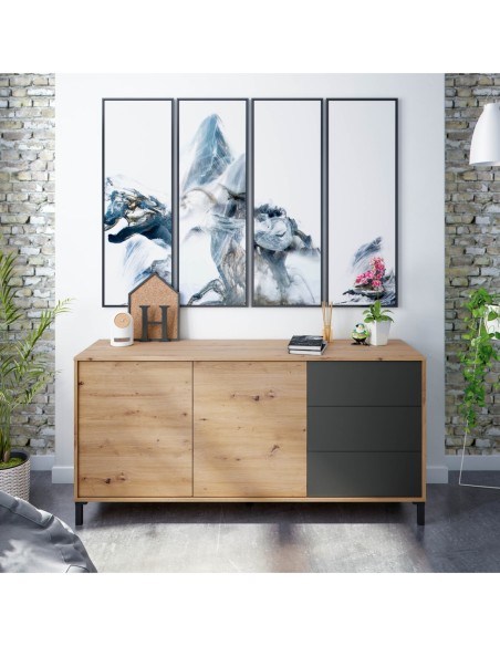 URBAN PLUS Aparador 2p + 3c R.NODI/GRIS ANTRACITA