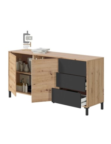 URBAN PLUS Aparador 2p + 3c R.NODI/GRIS ANTRACITA