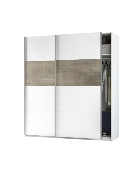 OIKOS Armario 2p correderas 180 BL.ARTIK/ROBLE ALASKA