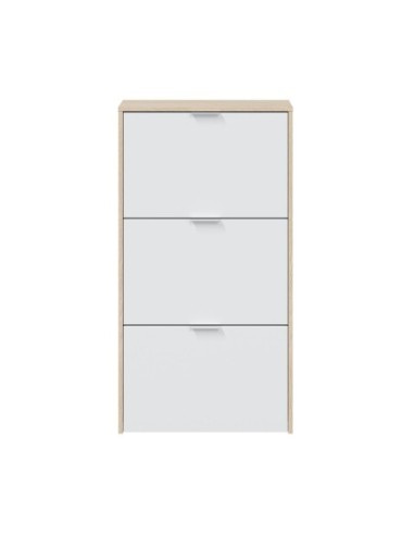 CAPRIZZIO Zapatero 3 puertas (18 pares) ROBLE/BLANCO BRILLO