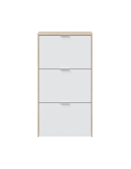 CAPRIZZIO Zapatero 3 puertas (18 pares) ROBLE/BLANCO BRILLO