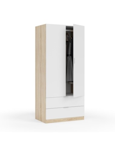 YOUTH Armario 2p + 2caj ROBLE CANADIAN/BLANCO ARTIK