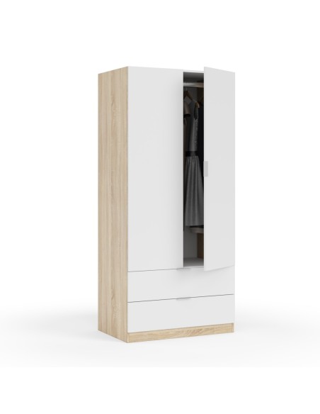 YOUTH Armario 2p + 2caj ROBLE CANADIAN/BLANCO ARTIK