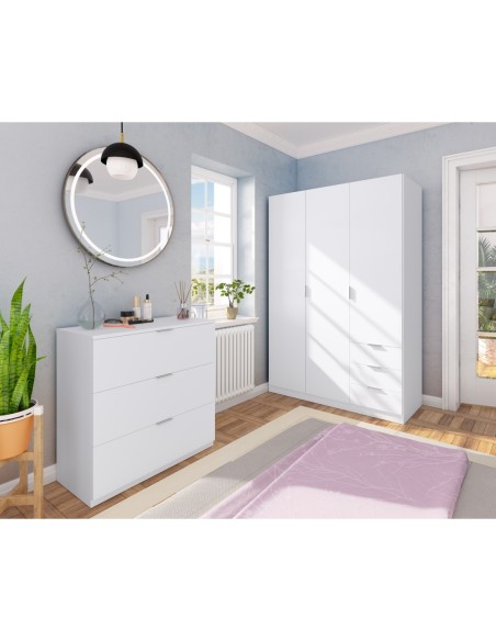 LC Armario 3p+3cajones BLANCO