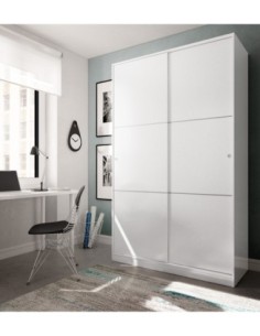 MAX Armario 2p correderas anchas BLANCO BRILLO