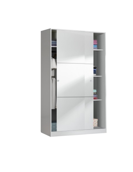 MAX Armario 2p correderas anchas BLANCO BRILLO