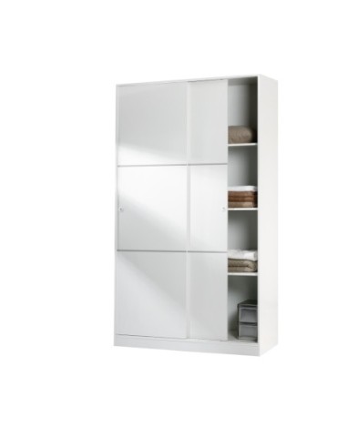 MAX Armario 2p correderas anchas BLANCO BRILLO