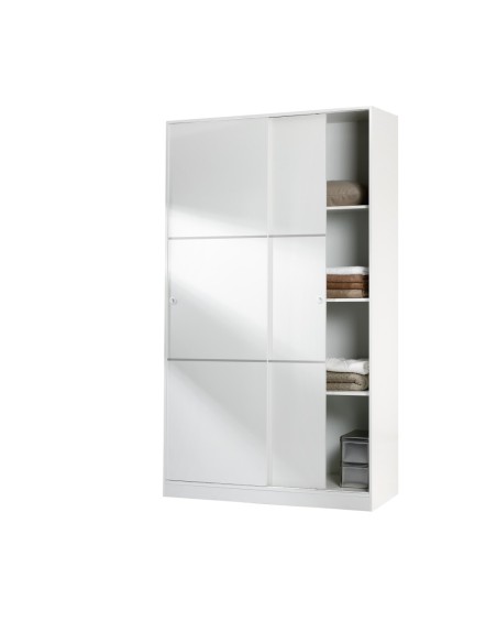 MAX Armario 2p correderas anchas BLANCO BRILLO