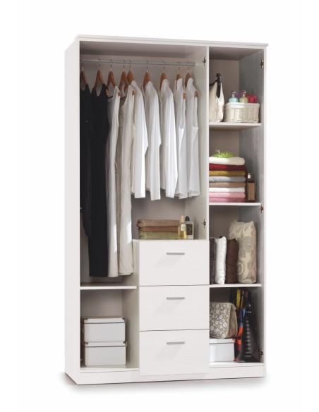 Ward.a Armario 3p+3c BLANCO BRILLO