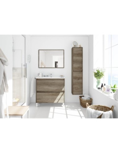DAKOTA Mueble  80 2c + espejo + LAVABO NORDIK