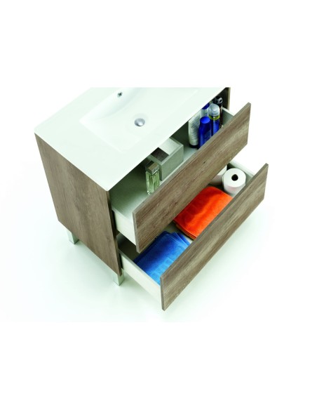 DAKOTA Mueble  80 2c + espejo + LAVABO NORDIK