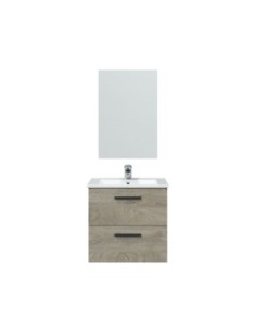 NOA 60 Mueble 60 2c susp.+ espejo + LAVABO ROBLE ALASKA 2