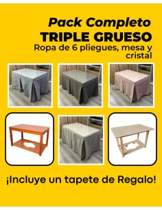 Pack Varios Colores - Triple Grueso Antimanchas 6 Pliegues con Tapete Liso de Regalo